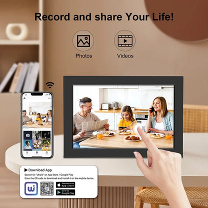 WiFi Digital Photo Frame 25.6 cm - IPS HD Touch Screen with 32GB Storage and App Photo Sharing for Family Gifts, Video
