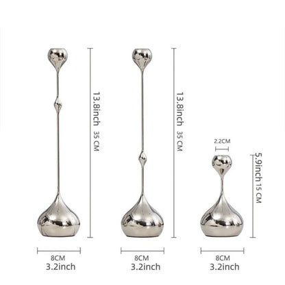 Stainless Steel Metal Candlestick Holder Romantic Table Decoration