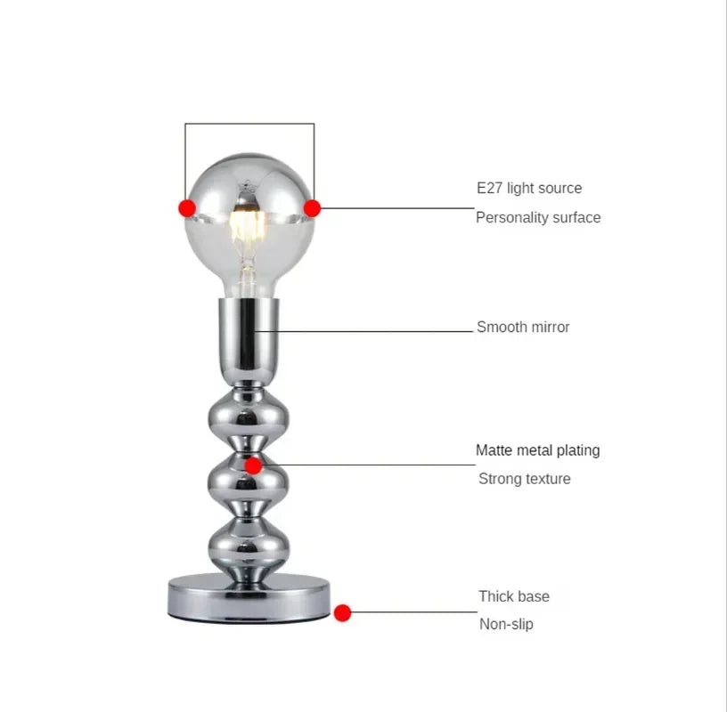 Chrome Bauhaus LED Table Lamp