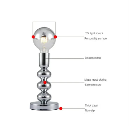 Chrome Bauhaus LED Table Lamp