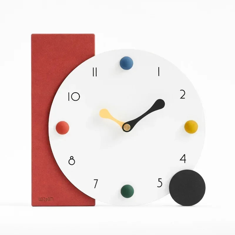 Modern Minimalist Colour Dot Desk Clock