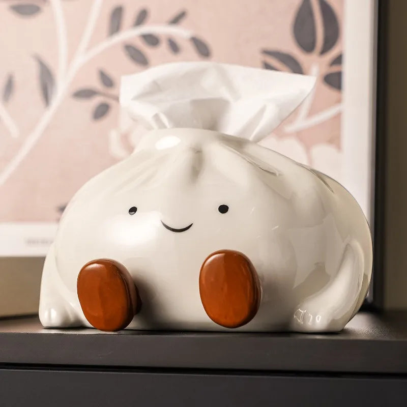 Ins Style Whimsical Ceramic Tissue Box Ornament