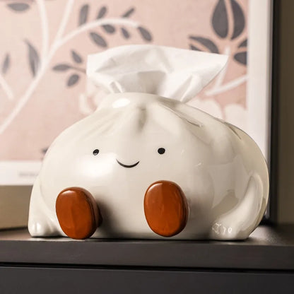 Ins Style Whimsical Ceramic Tissue Box Ornament