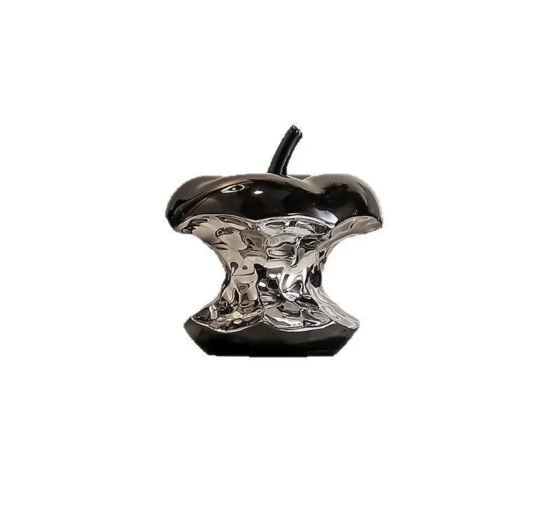 Electroplated Apple Sculpture Ornament Gold Silver Home Décor