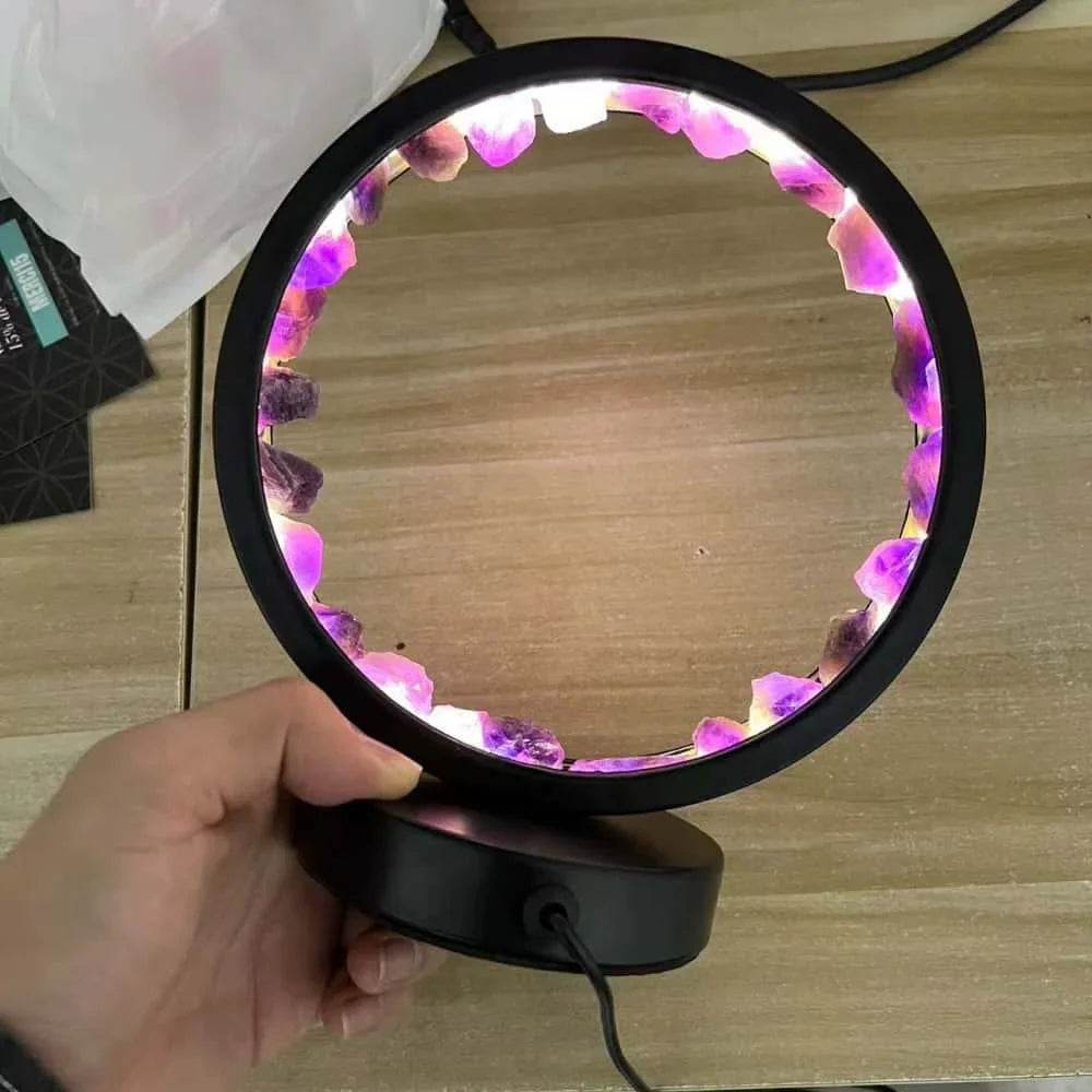 Amethyst Crystal Ring Lamp