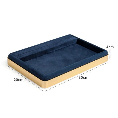 Oval Metal & Velvet Jewelry Organizer Tray