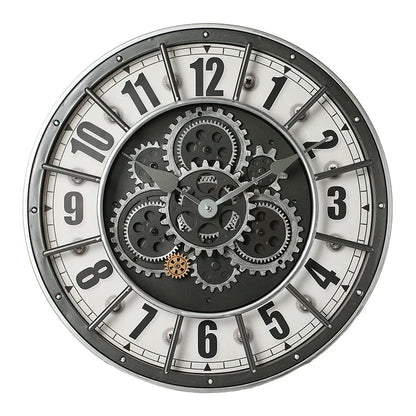Oversized Industrial Moving Gear Roman Numeral Wall Clock