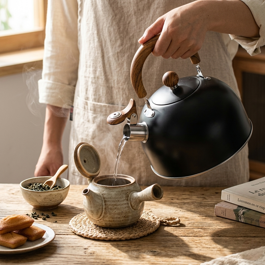 Whistling Tea Kettle Stainless Steel - Stovetop Kettle for Induction, Gas and Electric Hobs, Fast Boil, Easy Pour Spout