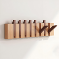 Wall Mounted Coat Rack Wooden Foldable Hook Rack Paneled