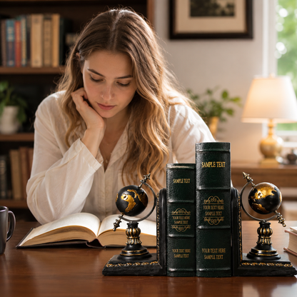 Resin Desktop Bookends - Elegant Office & Home Organizer