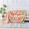 Blanket Throw Fringe Floral Boho Blanket