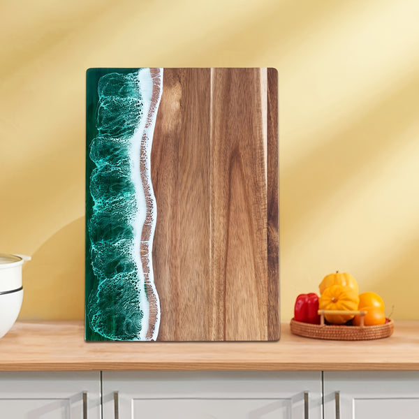 Wave resin acacia wood cutting board