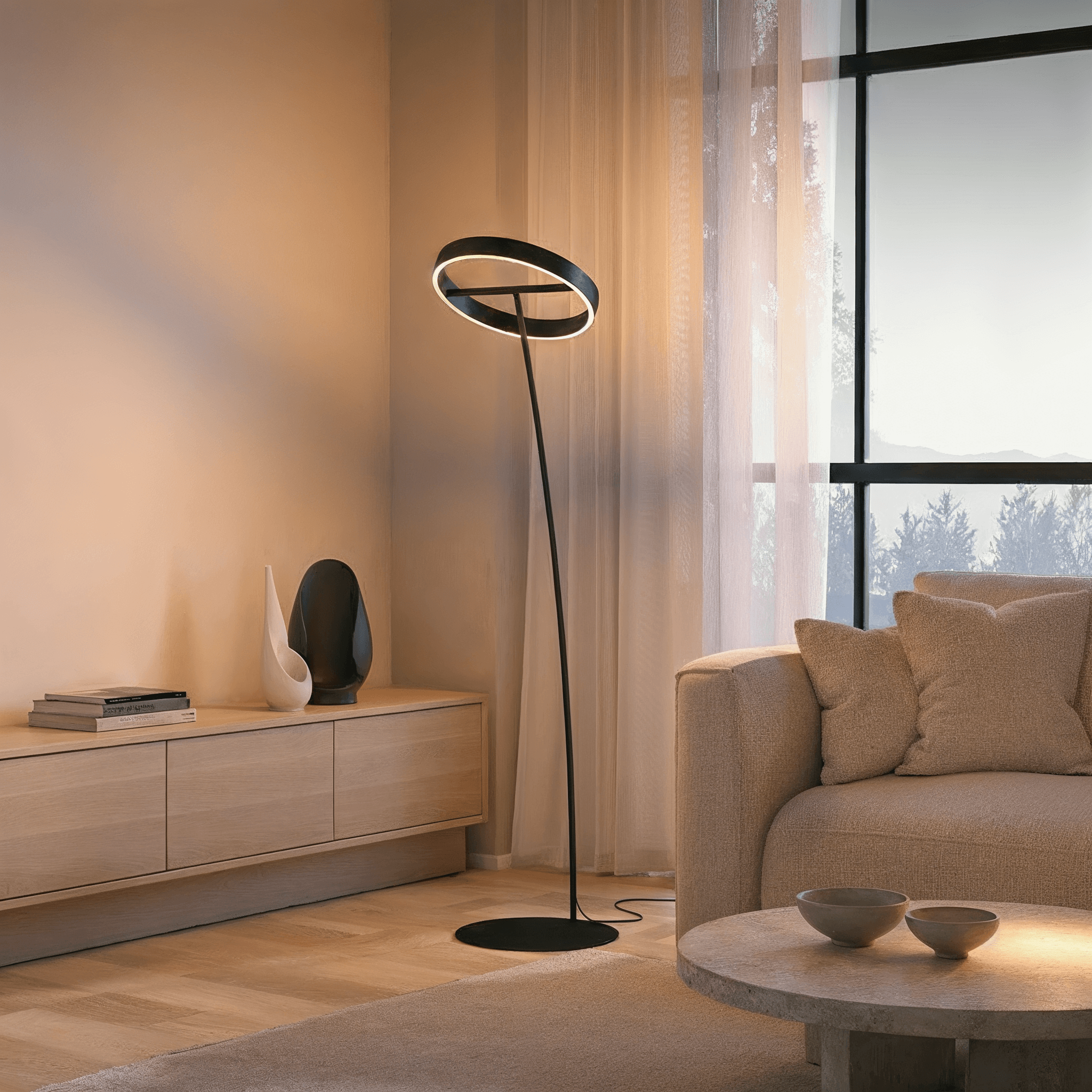Floor Lamp LED Lighting Remote Control Adjustable Design
