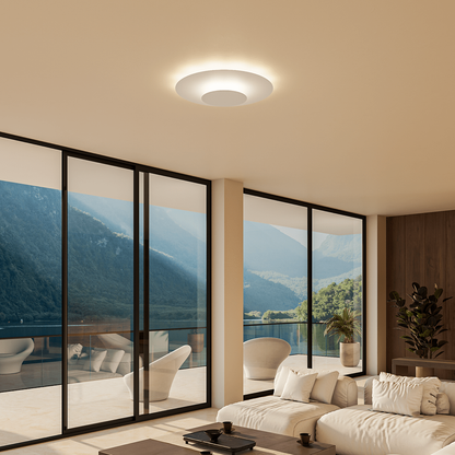 Slim Round LED Flush Mount Ceiling Light - Low Profile Modern Panel for Hallway, Bedroom, Kitchen, Landing, White and Black Finish