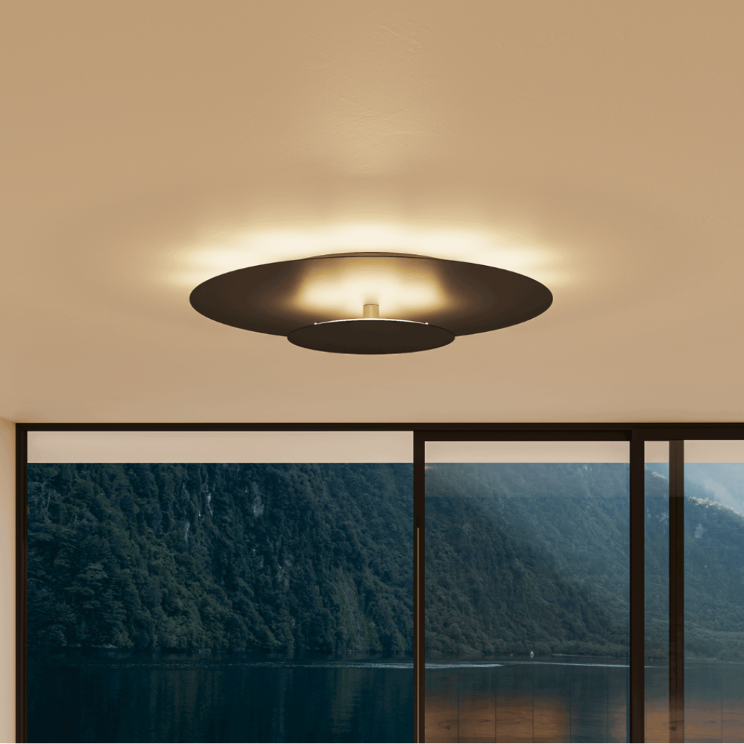 Slim Round LED Flush Mount Ceiling Light - Low Profile Modern Panel for Hallway, Bedroom, Kitchen, Landing, White and Black Finish