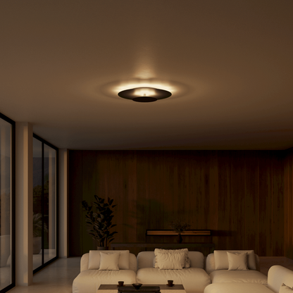 Slim Round LED Flush Mount Ceiling Light - Low Profile Modern Panel for Hallway, Bedroom, Kitchen, Landing, White and Black Finish
