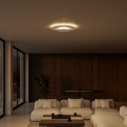 Slim Round LED Flush Mount Ceiling Light - Low Profile Modern Panel for Hallway, Bedroom, Kitchen, Landing, White and Black Finish