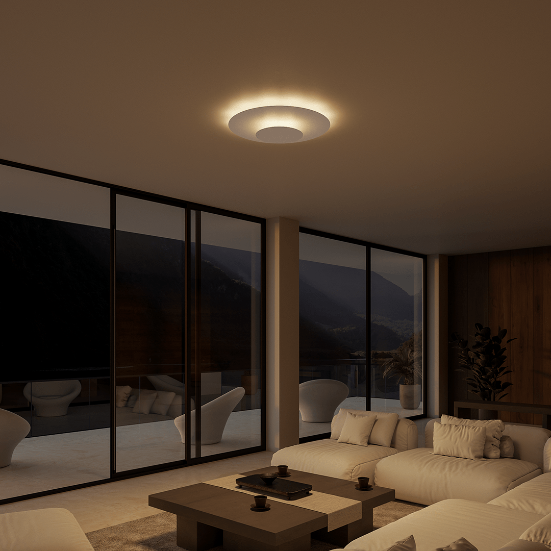Slim Round LED Flush Mount Ceiling Light - Low Profile Modern Panel for Hallway, Bedroom, Kitchen, Landing, White and Black Finish