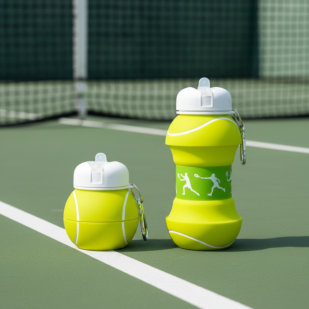 Foldable Silicone Water Bottle - Collapsible Leak Proof Sports Flask for Gym, Hiking, Travel, Backpack, Lightweight Reusable