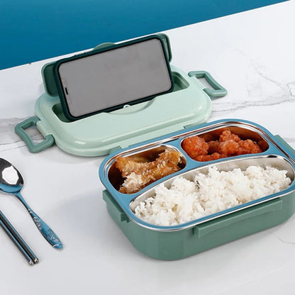 Insulated Bento Lunch Box - 4 Compartment Food Storage Container for Work, School, Travel, Leak Resistant Meal Prep