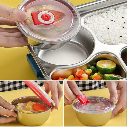 Insulated Bento Lunch Box - 4 Compartment Food Storage Container for Work, School, Travel, Leak Resistant Meal Prep