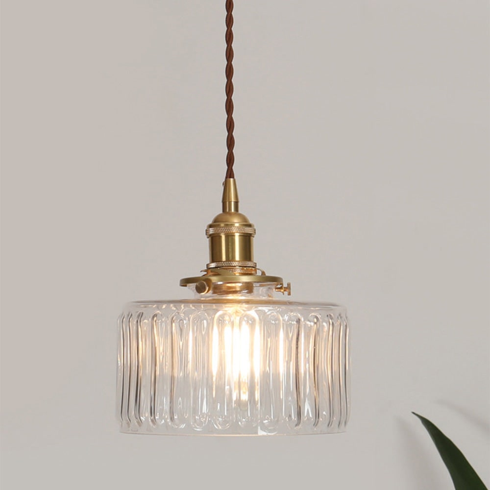 Green Glass Pendant Light Adjustable Hanging