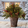 LED Evergreen Urn Filler Festive Holiday Decor