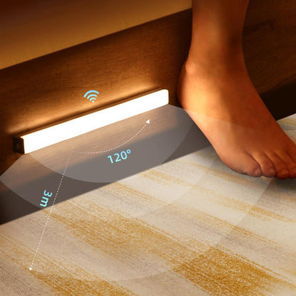 Wireless LED Night Light Motion Sensor - Cordless Wall Fixture with Adhesive Mount for Hallway, Closet, Stairs, Bathroom