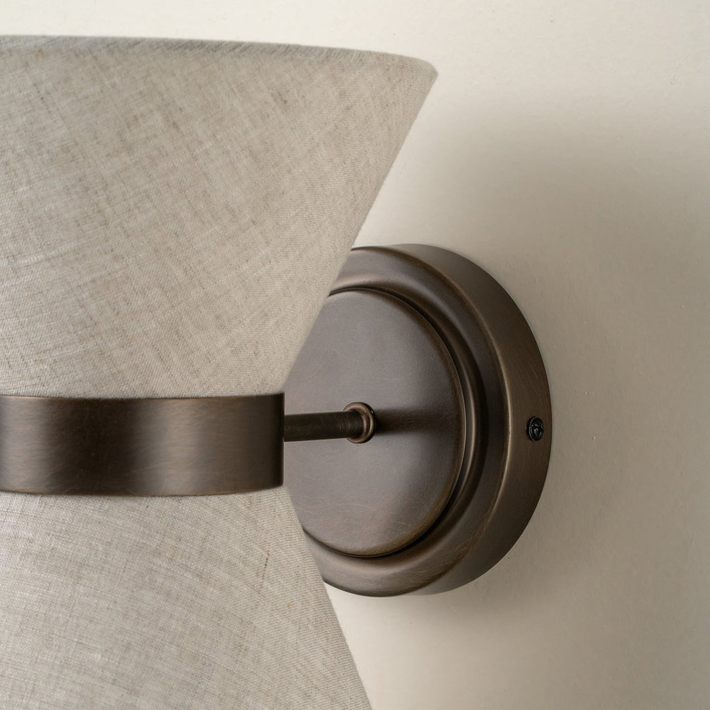 Bronze & Linen Wall Light | Classic Modern Elegance