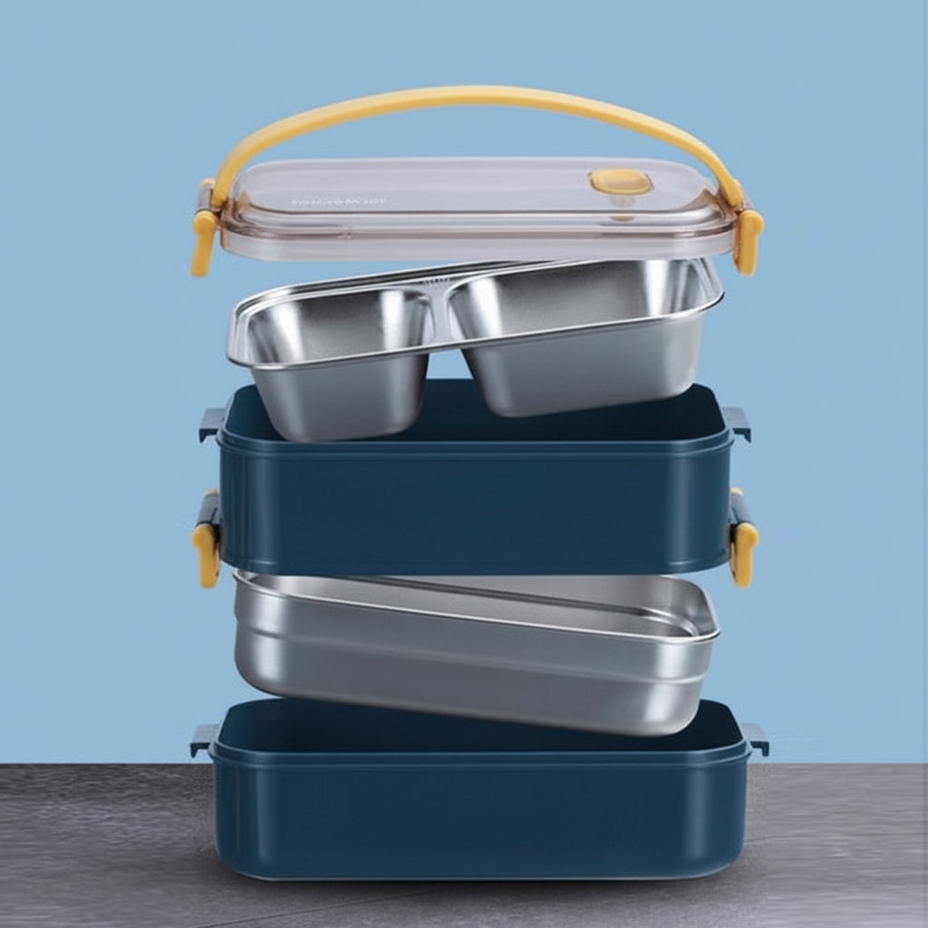 Insulated Meal Prep Container - 304 Stainless Steel Food Storage Box for Lunch, Work, School, Travel, Keeps Food Fresh