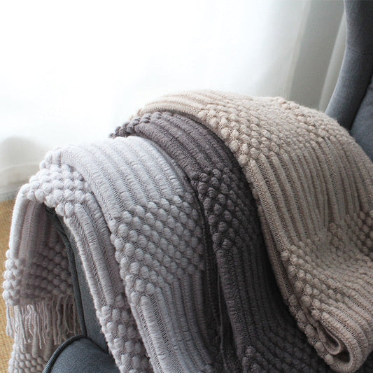 Waffle Knit Throw Blanket Cotton - Soft Woven Throw for Sofa, Bed, Armchair, Living Room, Lightweight Warm Layer