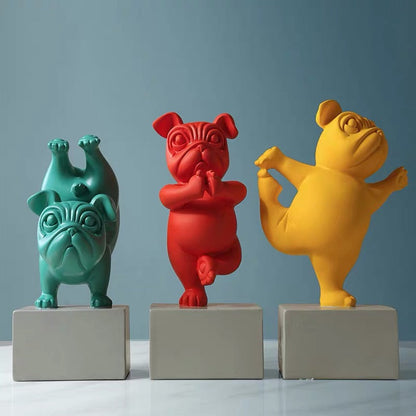 Yoga French Bulldog Decorative Figurines