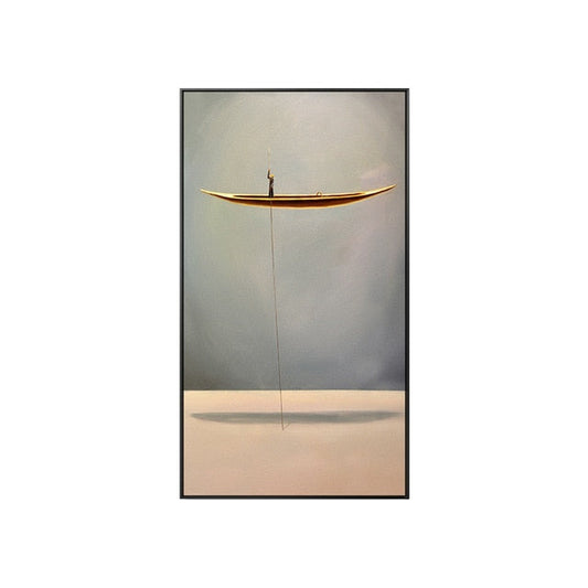 Gold Boat Canvas Wall Art