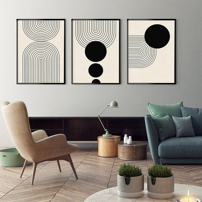 Mid Century Geometric Canvas Wall Art