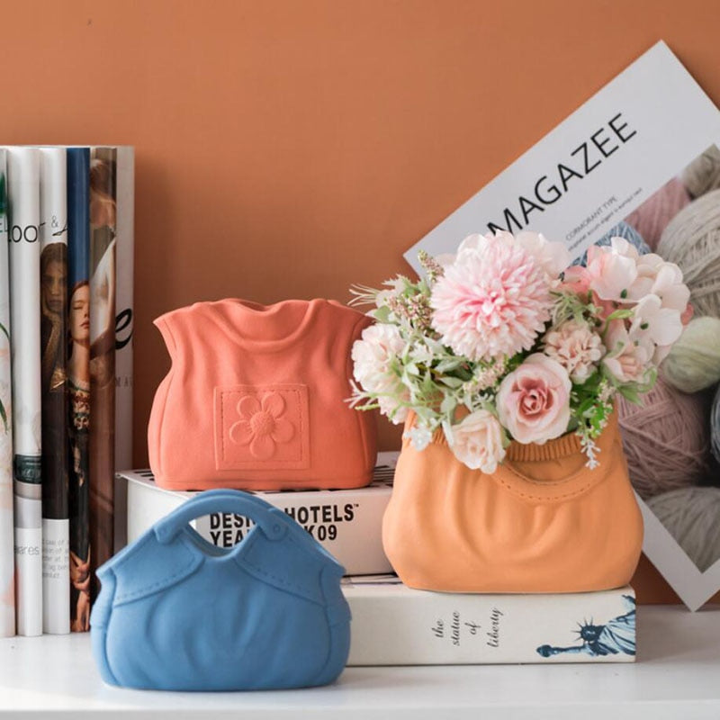 Ceramic Stylish Bag Vase