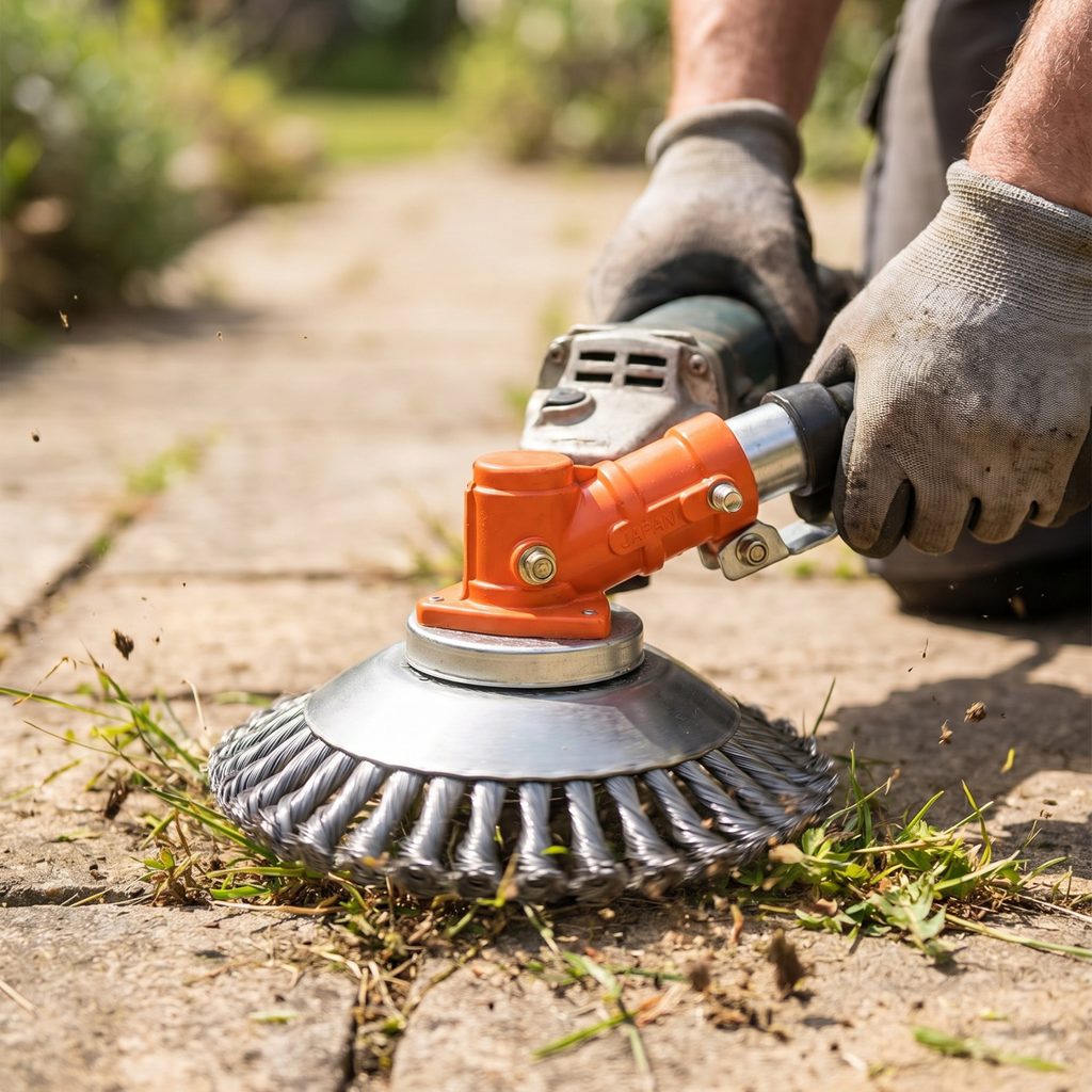 Trimmer Attachment Weed Removal Durable Carbon Steel Design