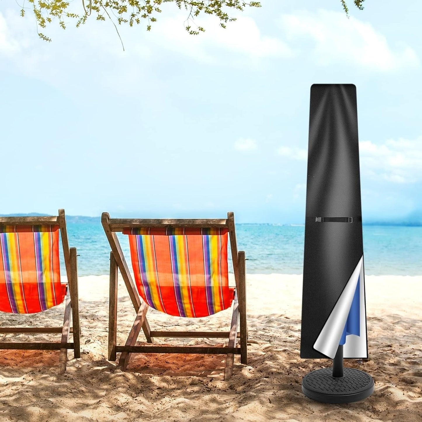 Waterproof Umbrella Cover - Weather Resistant Parasol Protector for Garden, Patio, Outdoor Furniture, Rain, Wind, UV