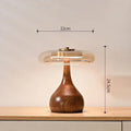 Andi Glass Table Lamp | Modern Brass & Wood Accent Light